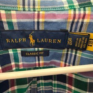 Ralph Lauren Classic Fit Plaid Button-Down Shirt - Size XLT
